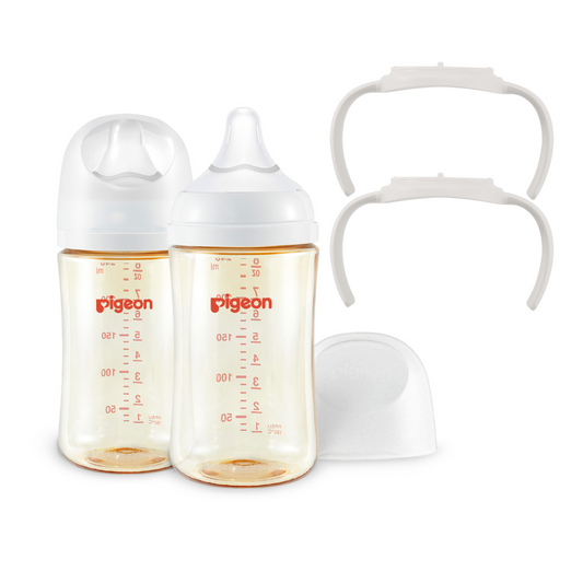 PPSU baby bottles 8.1 oz 2 packs + Baby handles 2 packs(3+ month)