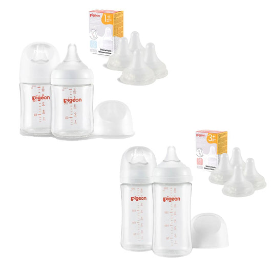 Baby Glass Bottle Set Bundle for Newborn(0~3+ m)