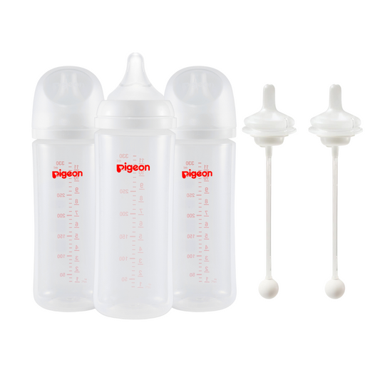 11.2 OZ（6+ month) 3 packs PP bottles + Weaning Silicone Sipper 2 packs